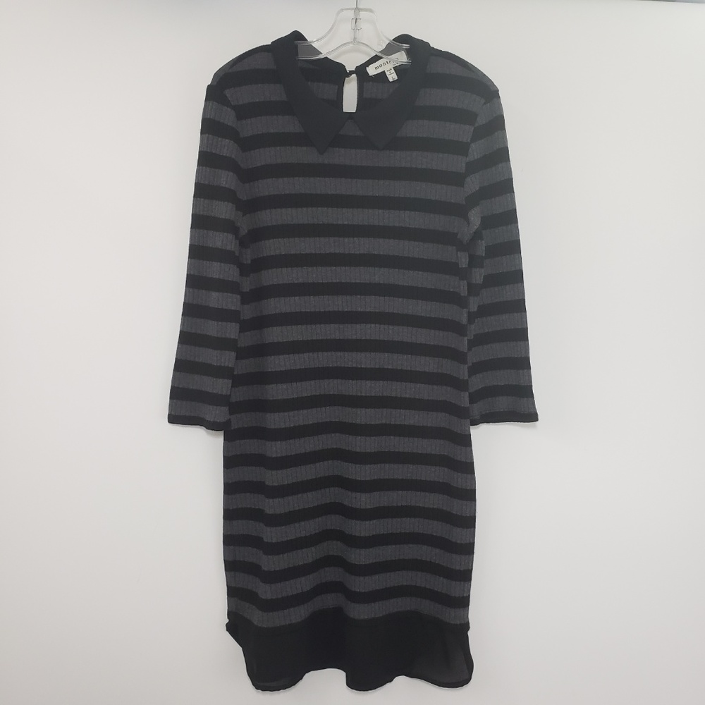 Monteau Girl's Long‎ Sleeve Striped Dress, Size L
